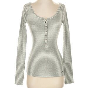 Abercrombie & Fitch Gray and White Striped Shirt